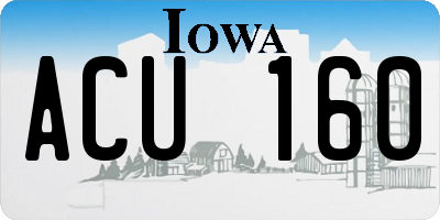 IA license plate ACU160