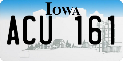 IA license plate ACU161