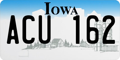 IA license plate ACU162
