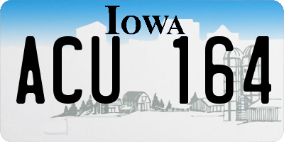 IA license plate ACU164