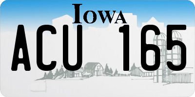 IA license plate ACU165