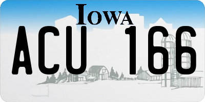 IA license plate ACU166
