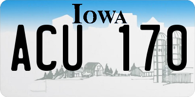 IA license plate ACU170