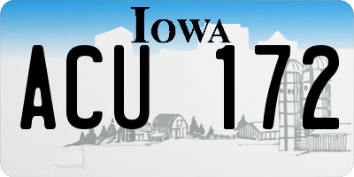 IA license plate ACU172