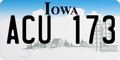IA license plate ACU173