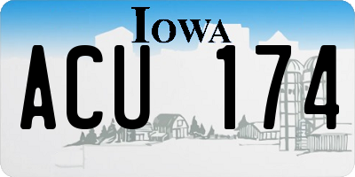 IA license plate ACU174