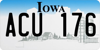 IA license plate ACU176