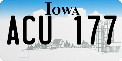 IA license plate ACU177
