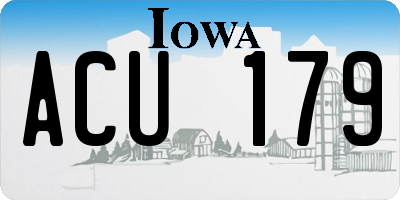 IA license plate ACU179