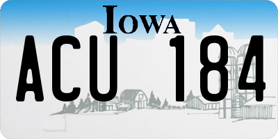 IA license plate ACU184