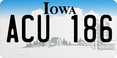 IA license plate ACU186