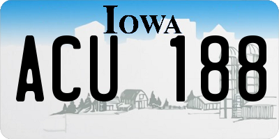 IA license plate ACU188