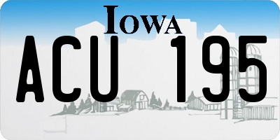 IA license plate ACU195
