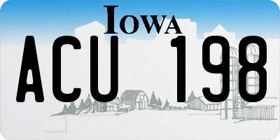 IA license plate ACU198