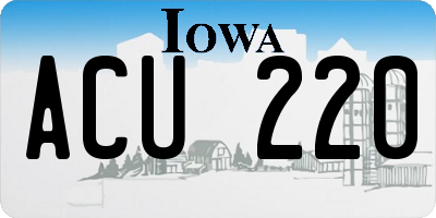 IA license plate ACU220