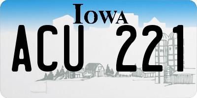 IA license plate ACU221