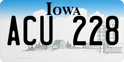 IA license plate ACU228
