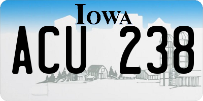 IA license plate ACU238