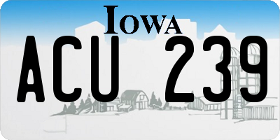 IA license plate ACU239