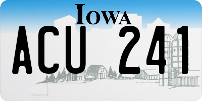 IA license plate ACU241