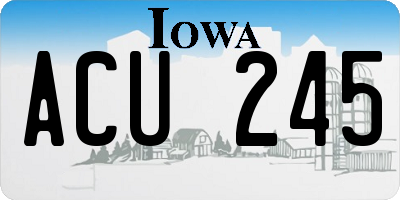 IA license plate ACU245