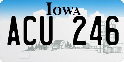 IA license plate ACU246