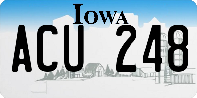 IA license plate ACU248