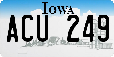 IA license plate ACU249