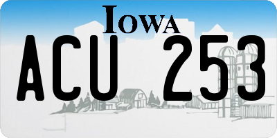 IA license plate ACU253