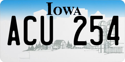 IA license plate ACU254