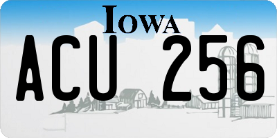 IA license plate ACU256