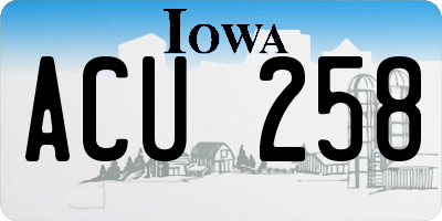 IA license plate ACU258