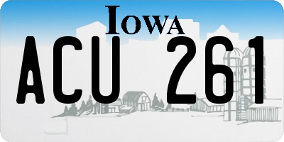 IA license plate ACU261