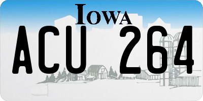 IA license plate ACU264