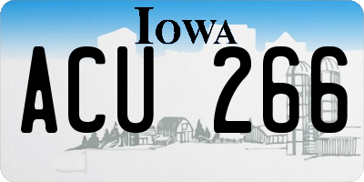 IA license plate ACU266