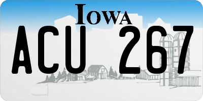IA license plate ACU267