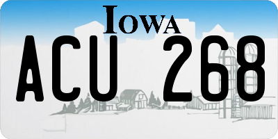 IA license plate ACU268