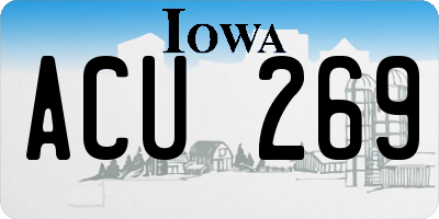 IA license plate ACU269