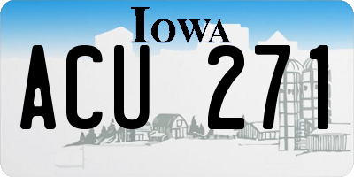 IA license plate ACU271