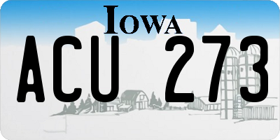 IA license plate ACU273