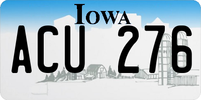 IA license plate ACU276