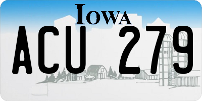 IA license plate ACU279