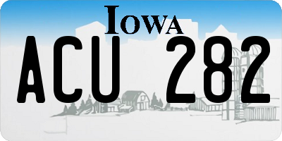 IA license plate ACU282