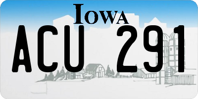 IA license plate ACU291