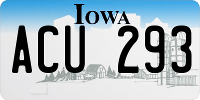 IA license plate ACU293