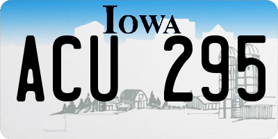 IA license plate ACU295