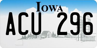 IA license plate ACU296