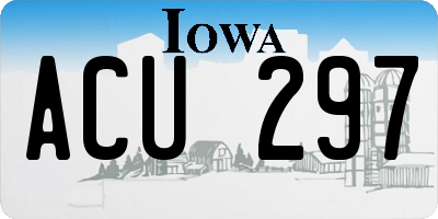 IA license plate ACU297