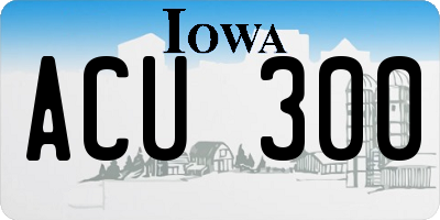 IA license plate ACU300