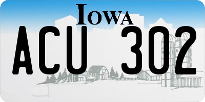 IA license plate ACU302